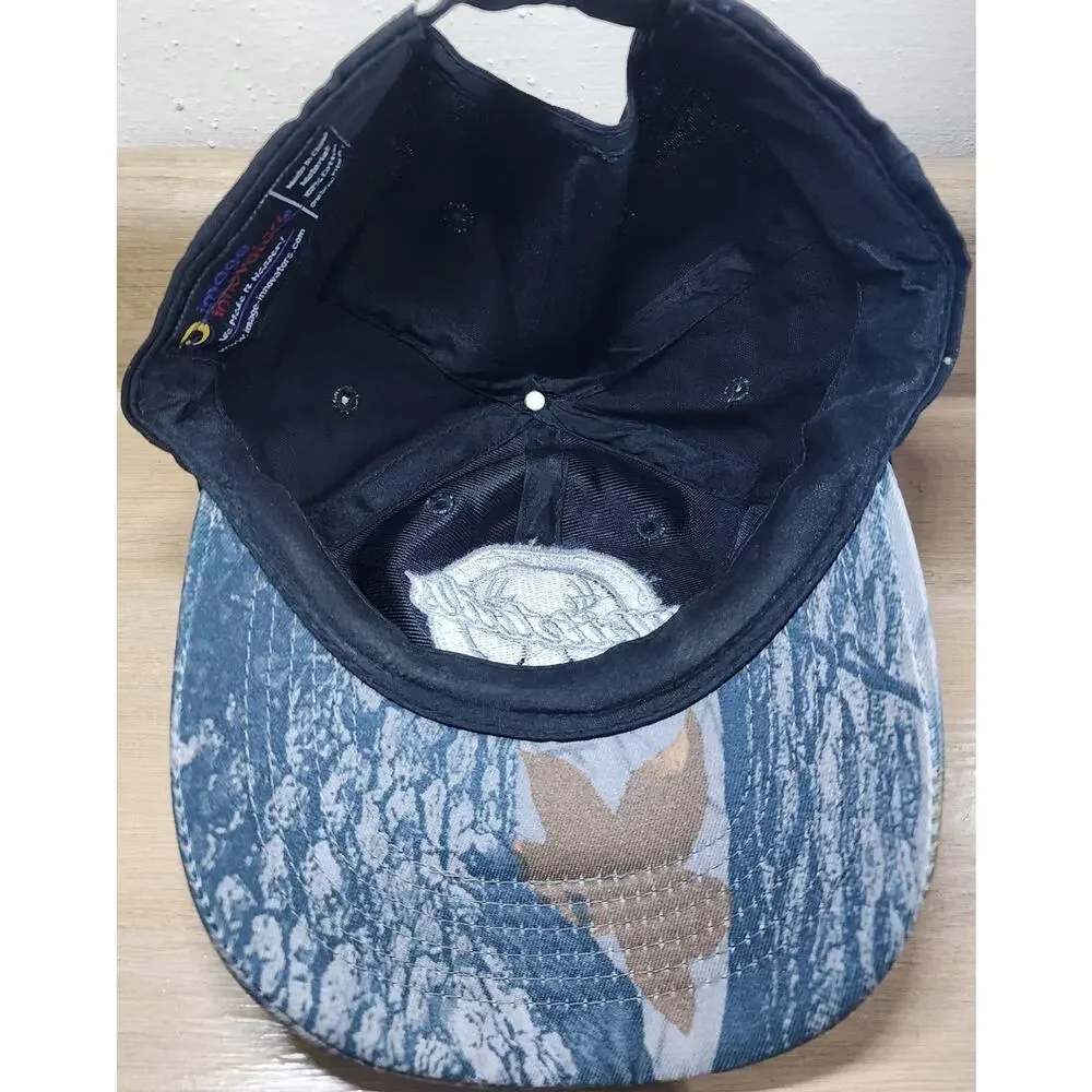 Whitetail Unlimited Hat Baseball Cap Men's Adjustable Black Camo Antler Logo
